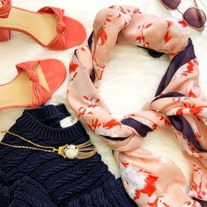 Lightweight Blush Floral Printed Scarf